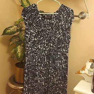 Blue, black, white, beautiful pattern dress